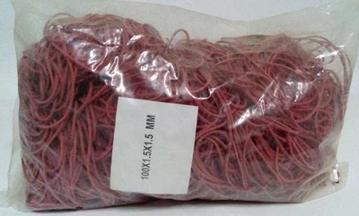 Банковские резинки, Plast, №100, красные, 1,5 мм, диаметр 100 мм, 1 кг, для фиксации банкнот