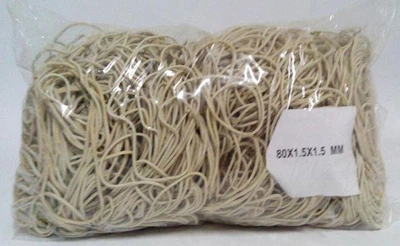Банковские резинки, Plast, №80, белые, 1,5 мм, диаметр 80 мм, 1 кг, для фиксации денег и кассовой работы