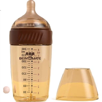 Бутылочка детская Beiyinmei Baby Anti-Colic 240 мл PPSU антиколиковая с широким горлышком коричневая