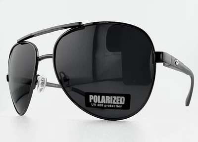 Мужские Солнцезащитные Очки Авиаторы POLARIZED P328 C3 с Поляризацией и Флексом, Черные