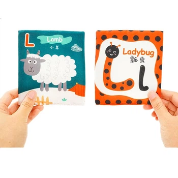 Книжка Jollybaby тканевая развивающая с карточками для распознавания