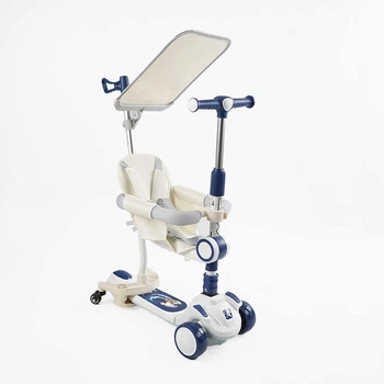Самокат-беговел триколісний Skyper FJ-59060 (колеса: передні Ø4,92"/заднє Ø3,94"/PU, рама алюм./складна, сидіння, навіс, батьк. ручка, до 25/50 кг)