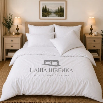 Комплект постельного белья Наша Швейка Бязь Белый однотонный Евро 200х220 см