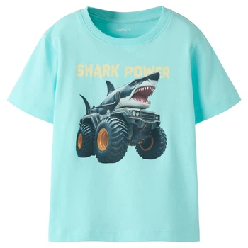 Футболка Name it Shark Truck, цвет голубой, размер 98 (261.13241569.LSHE)