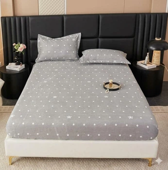 Набір простирадло на резинці Colorful Home 160*200 см + 25 см і 2 наволочкі 50*70 см полікоттон Зірка