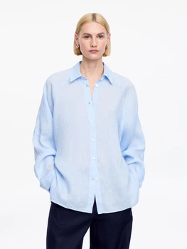 Жіноча сорочка Arket Relaxed Linen Shirt Light Blue S (1333156001)