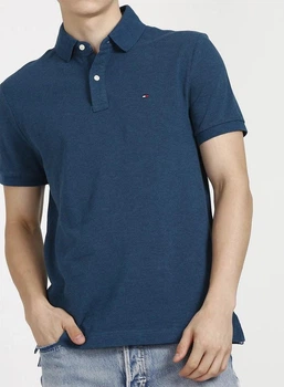 Футболка чоловіча поло Tommy Hilfiger, regular fit, стрейч, темно-синя, розмір L
