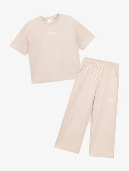 Костюм футболка+штани для дівчиники Dinomin 2520 128 см Бежевий shop (2000999459931)