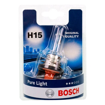 Автолампа галогенова BOSCH Pure Light H15 PGJ23T-1 55W 12V прозора 1987301099 (1987301099)