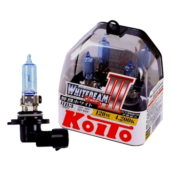 Автолампа галогенова KOITO WhiteBeam ver. III HB3 P20d 65W 12V прозоро-блакитна P0756W (P0756W)