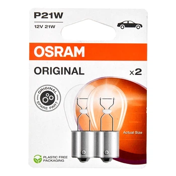 Автолампа розжарювання OSRAM Original P21W BA15s 21W 12V прозора 75062BL (75062BL)