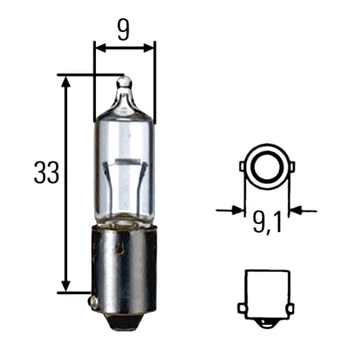 Автолампа розжарювання HELLA Standard H10W BA9s 10W 12V прозора 8GH002473191 (8GH002473191)