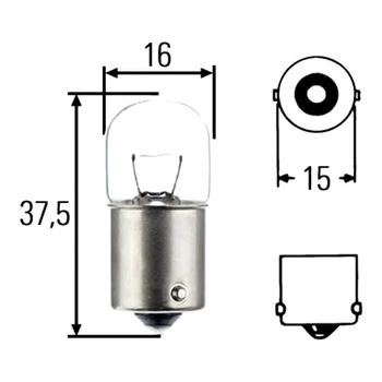Автолампа розжарювання HELLA Standard R5W BA15s 5W 12V прозора (8GA002071121)