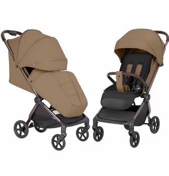 Детская прогулочная коляска-книжка CARRELLO Atom M CRL-5527 Сrust Brown, 5-точечные ремни безопасности