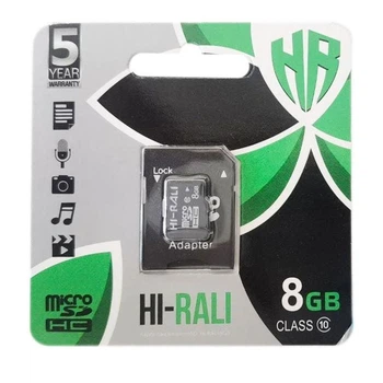 Карта Пам'яті Hi-Rali MicroSDHC 8gb 10 Class & Adapter Чорний