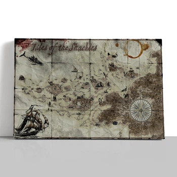 Интерьерная картина Isles of the Shackles, Pathfinder, DnD, ДнД, Острова Оков, карта, 39×60 см (id6641)