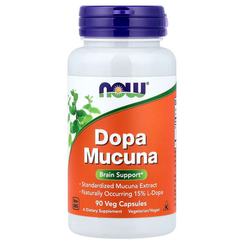 Екстракт мукуни NOW Foods, Dopa Mucuna, рослинний антидепресант, 90 капсул