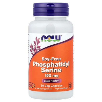 Фосфатидилсерин NOW Foods "Phosphatidyl Serine Soy-Free" без сои, 150 мг (60 растительных капсул)