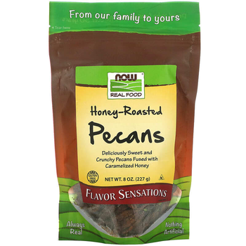 Жаренные орехи пекан в меду NOW Foods, Real Food "Honey Roasted Pecans" (227 г)