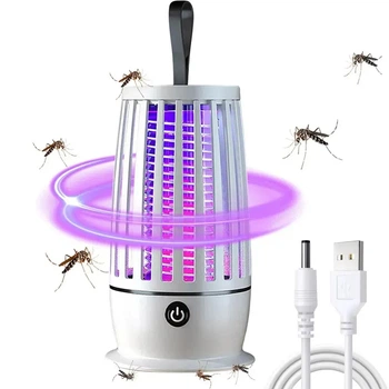 Портативный уничтожитель насекомых антимоскитная лампа UV ловушка от комаров мошек москитов 5 Вт Белый (VY743)