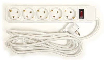 Фільтр мережевий PowerPlant, 5 розеток, 3 м, White (PPSA10M30S5)