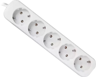 Подовжувач мережевий Defender E518, 5 розеток, 1.8 м, White (99229)