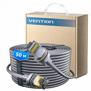 Сетевой кабель Vention Cat 7 SFTP RJ-45 для Starlink Standard Gen3 и Mini 8 жил 10 Гбит/с 50 м Серый (IAJHX)