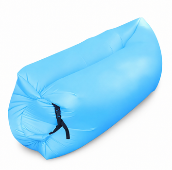 Надувной ламзак 240×70 см Premium Air Sofa – портативный лежак для отдыха, пляжа, кемпинга и путешествий, голубой