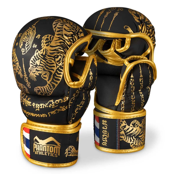 Рукавички для ММА Phantom Muay Thai розмір S/M, чорно-золотисті