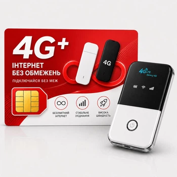 Портативний карманний 4G модем/роутер 4G LTE WiFi M1 з вбудованим акумулятором 3000мАг + безлімітна сімкарта Водафон
