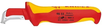 Нож монтерский KNIPEX диэлектрический 180мм пластик серповидное лезвие (696457)