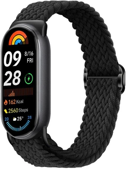 Ремінець тканинний MRK для Xiaomi Mi Band 8/9/10 з металевим регулятором довжини Black (mrk5907)
