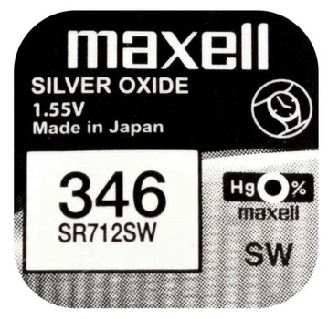 Батарейка для часов серебряно-цинковая Maxell 346 SR712SW 1.55V (4159)