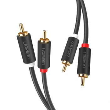 Кабель UGREEN AV104 2 RCA Male to 2 RCA Male Audio Cable 2m Black (10518)