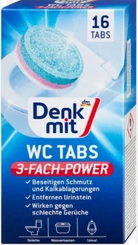 Таблетки для очищення унітазу Denkmit WC-Tabs 3-фазна формула 16 шт – глибоке очищення, блиск і свіжість без зусиль