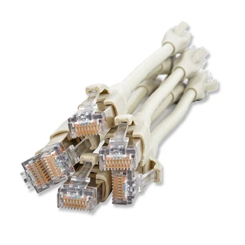 Патч-корд Extra Short кат. 6A, 26AWG, RJ45, сірий, 0.2 м, S-FTP, LSZH, Corning