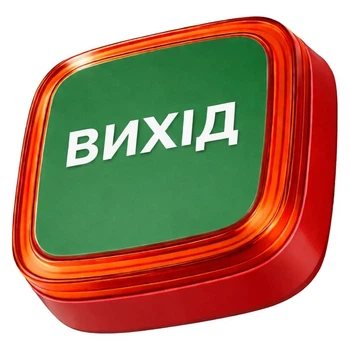 Сповіщувач Ajax EN54 FireProtect (VAD) пожежний світловий "ВИХІД", Червоний