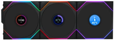 Комплект вентиляторів LIAN LI UNI FAN TL Wireless LCD 120 Reverse з бездротовим контролером Black 3-Pack (G99.12RTLLCD1W3B.00)