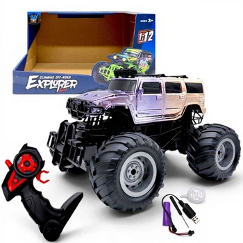 Машинка на радіокеруванні, великі колеса "HUMMER" СРІБНИЙ MIC (297824)