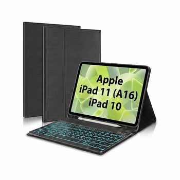 Чехол книжка с Bluetooth клавиатурой для Apple iPad 11 (11", 2025, A16) / iPad 10 (10,9", 2022) черный (004124)