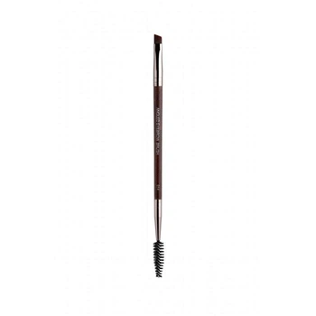 Профессиональная двусторонняя кисточка для макияжа бровей Bogenia Professional Angled Eyebrow Brush 014 BG200 с синтетическим ворсом Темно-коричневый