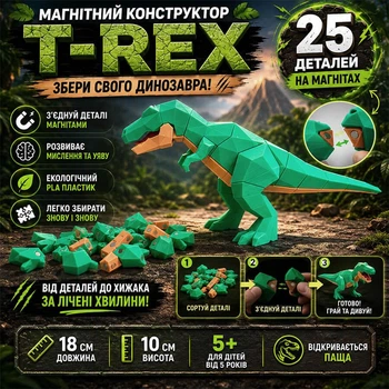 Магнітний конструктор T-Rex , 25 деталей
