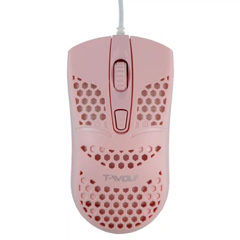Проводная USB мышь TWolf V15 1600 DPI с LED подсветкой Pink
