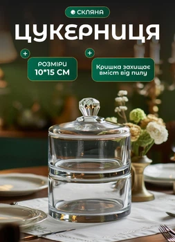 Конфетница с крышкой двухъярусная для сервировки стола стеклянная емкость для конфет 20х10см