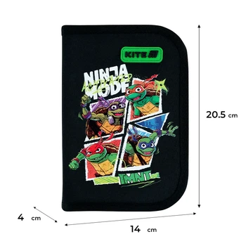 Пенал без наповнення Kite Ninja Turtles 1 відділення, 2 відвороти