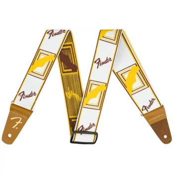 Ремень для гитары Fender Strap 2" Weighless Monogrammed White/Brown/Yellow (230247)