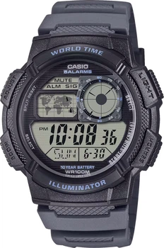 Мужские часы Casio AE-1000W-8A черные мировое время (AE-1000W-8A)