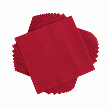 Салфетки бумажные Luxy КТА 33×33 см 3 слоя (20 шт) красные мягкие и прочные