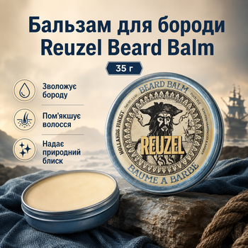 Бальзам для бороды Reuzel Beard Balm 35 г легкая фиксация увлажнение и смягчение бороды с маслом ши, аргановым маслом