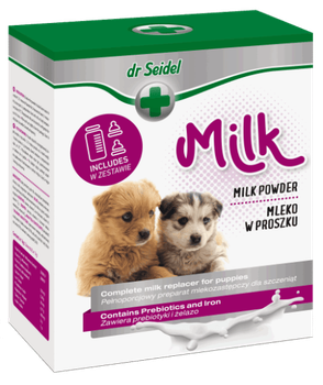 Замінник молока dr Seidel MILK з пляшечкою та сосками для цуценят 300 г (5901742001599)
